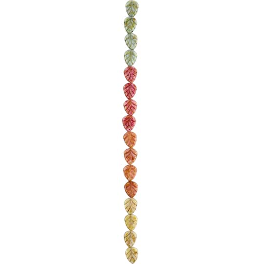 6 Packs: 22 ct. (132 total) Mixed Czech Glass Leaf Beads, 10.1mm by Bead Landing&#x2122;